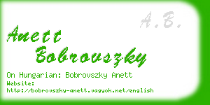 anett bobrovszky business card